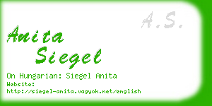 anita siegel business card